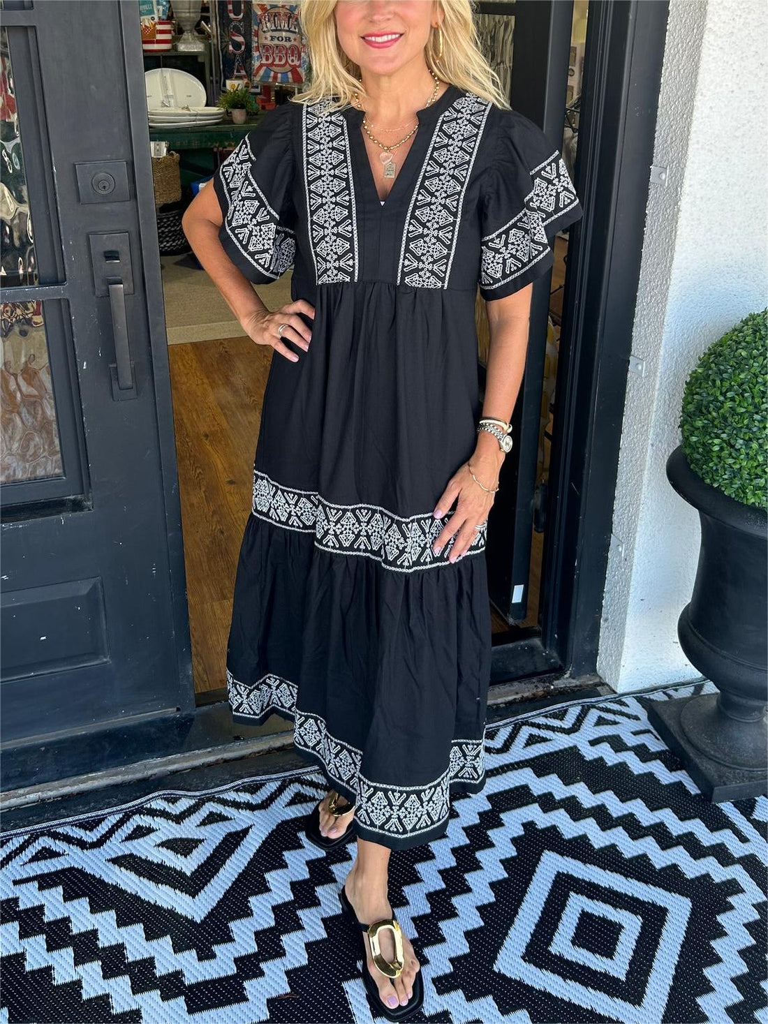 Cassandra | Women's Tummy Control Boho Flowy Loose Fit Dress