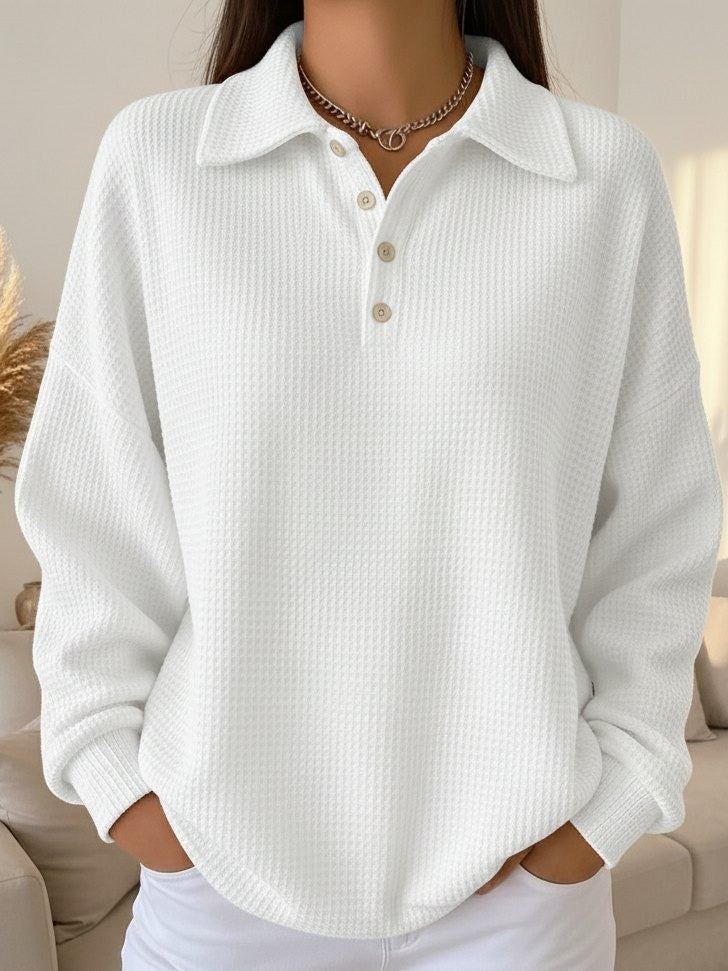 Sky | Textured Polo Sweater