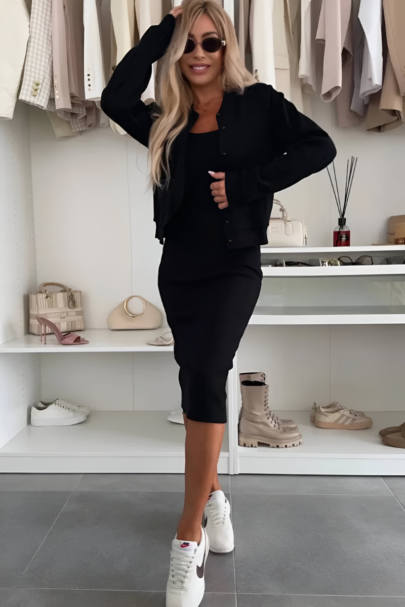 Stella | Midi Dress and Cardigan Set Two-Piece Outfit