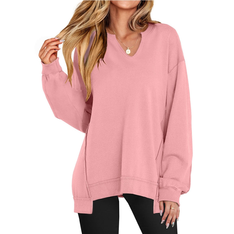 Ember | Oversized V-Neck Sweatshirt Tunic Long Sleeve