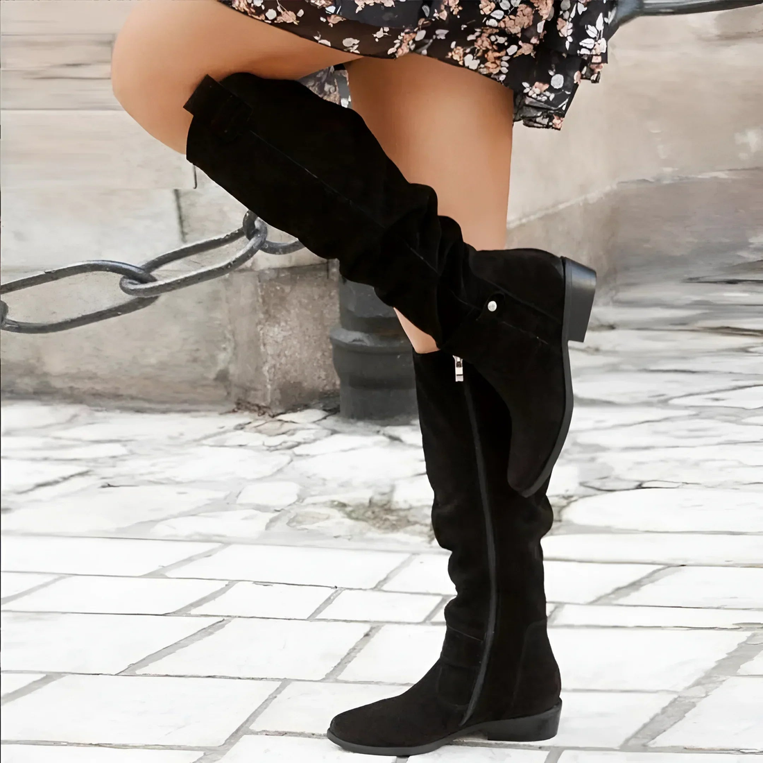 Zes | Stylish Suede Knee Boots
