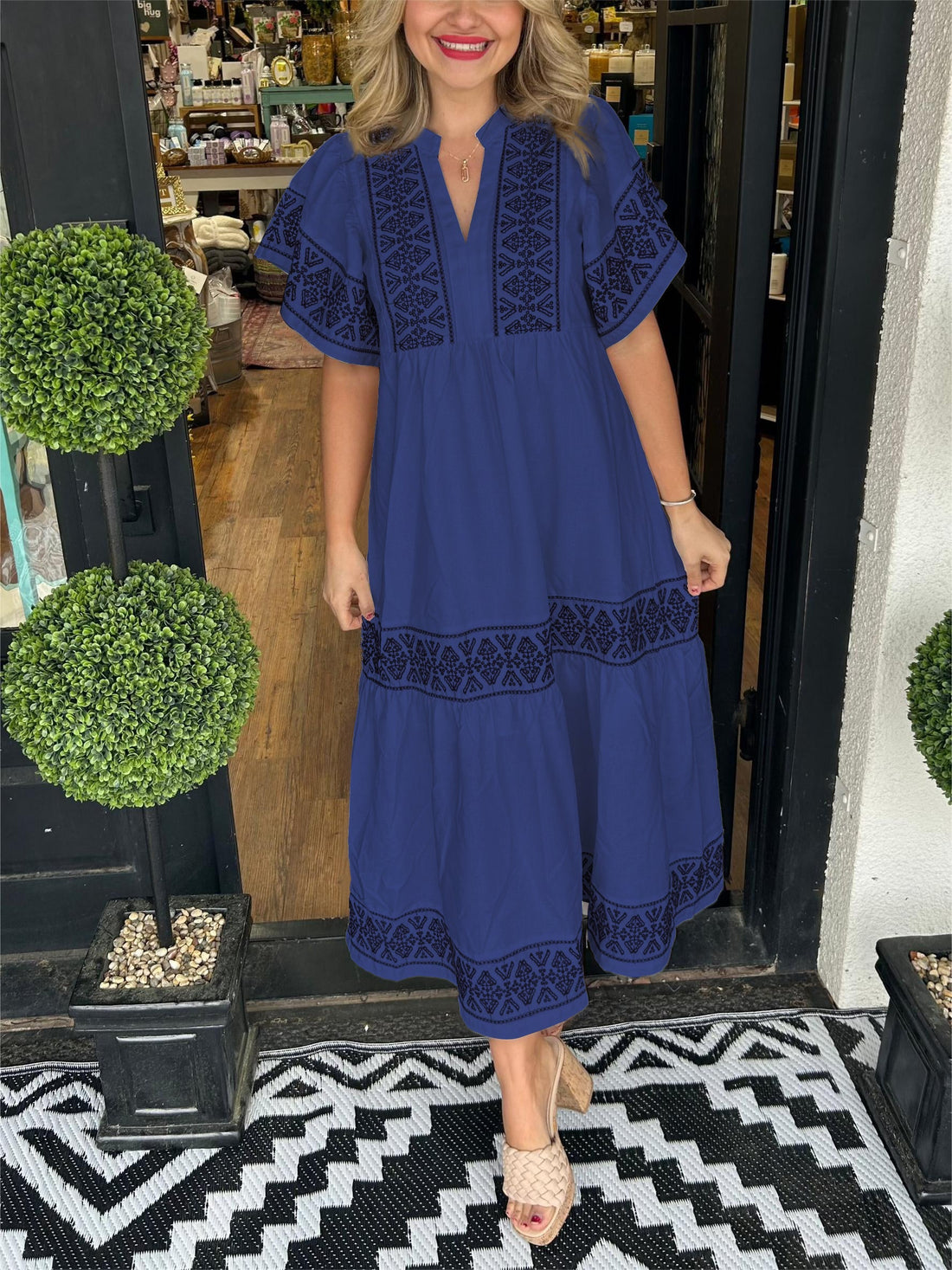 Cassandra | Women's Tummy Control Boho Flowy Loose Fit Dress