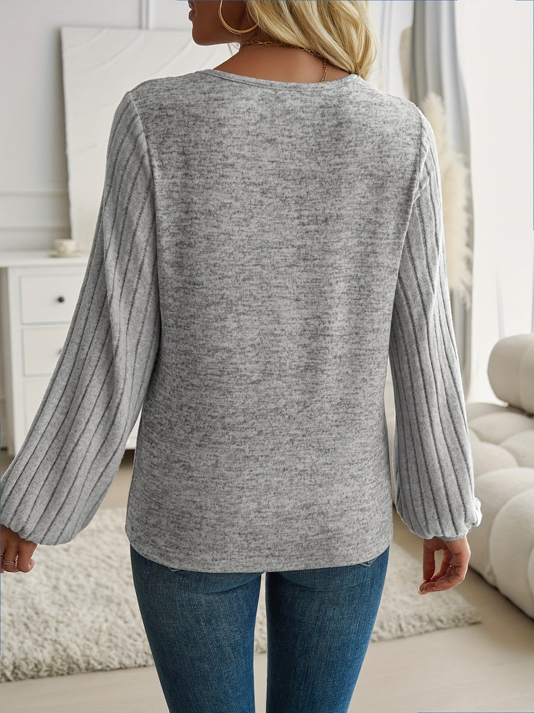Zoey | Elegant Lantern Sleeve Sweater