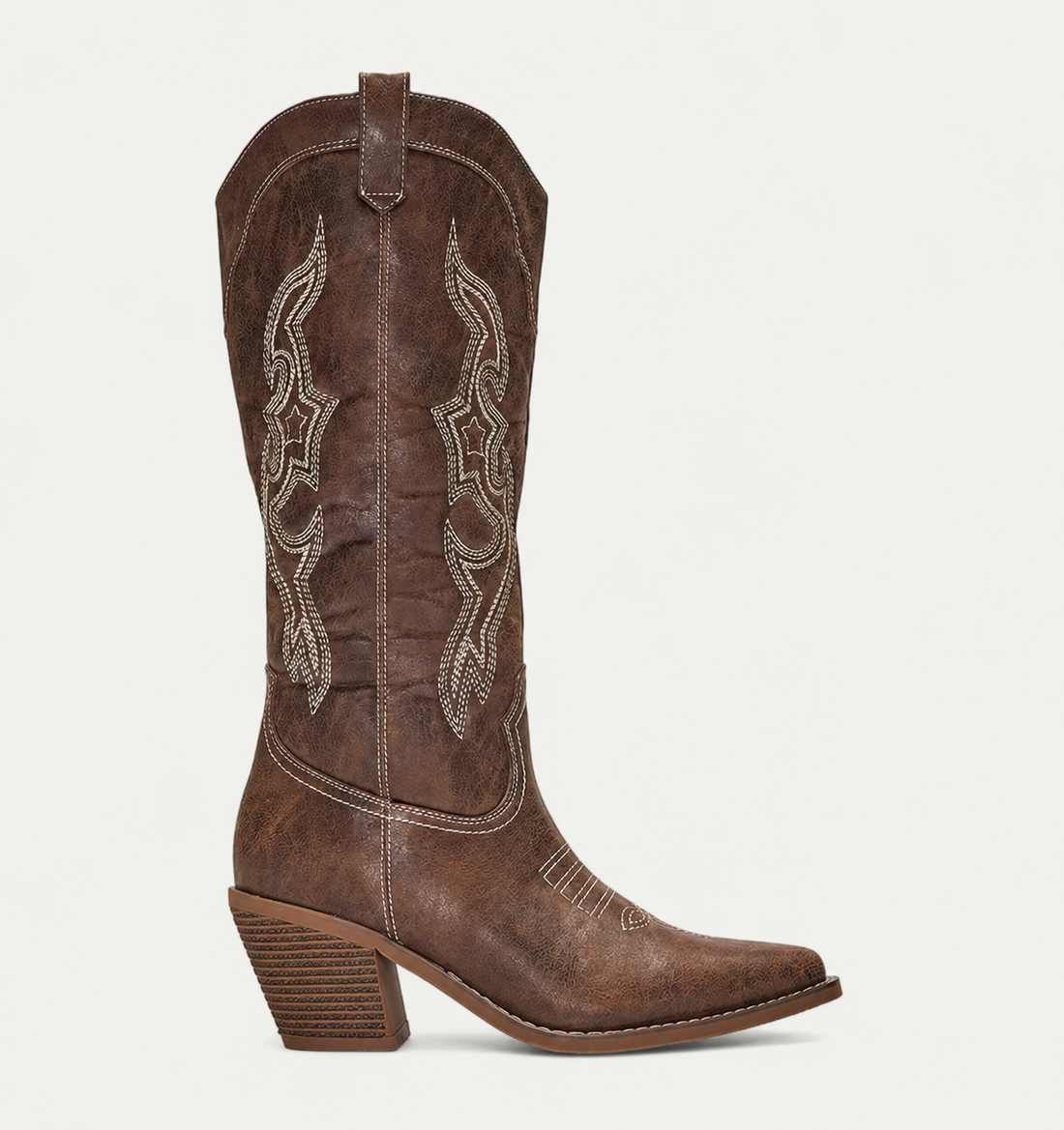 Mella | Western Calf High Pointed Toe Boots for Women