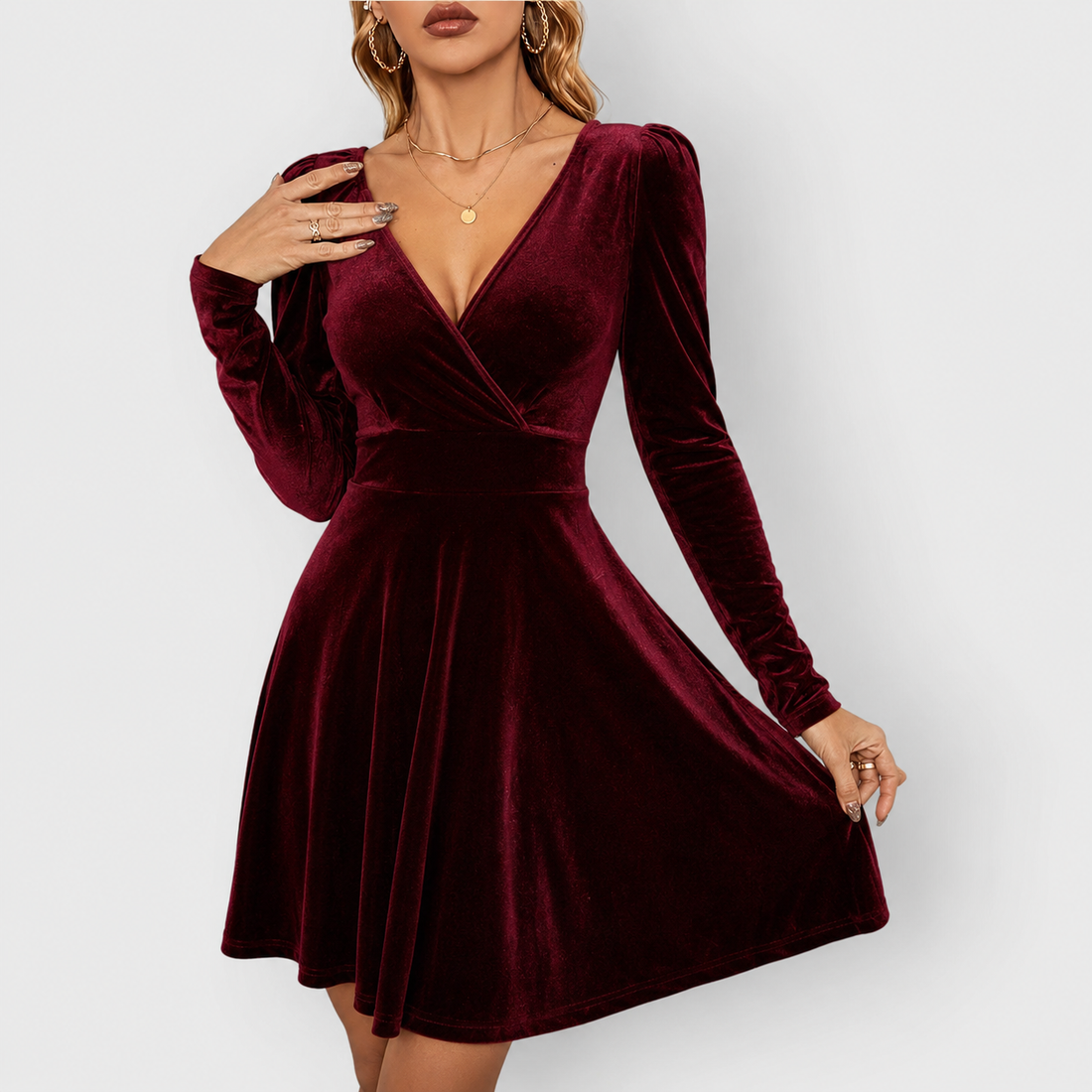 Carol | Velvet Skater Dress