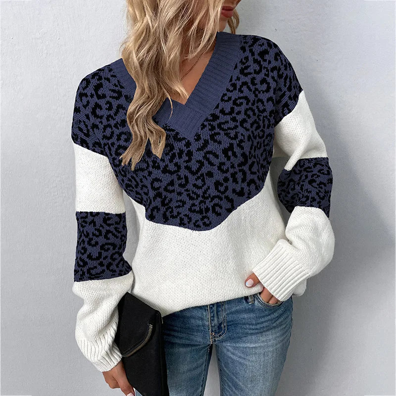 Gabriela | Elegant V-neck Sweater Leopard