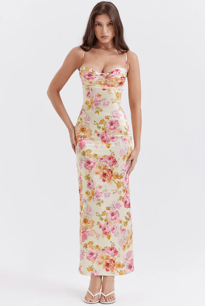 Katherine | Wedding Guest Floral Spaghetti Strap Dress