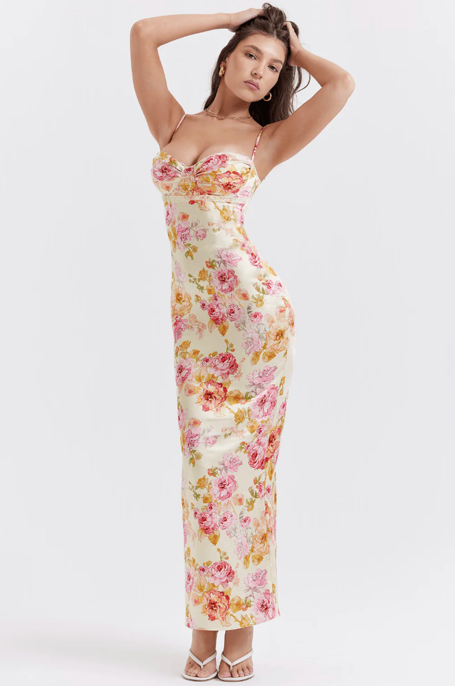Katherine | Wedding Guest Floral Spaghetti Strap Dress