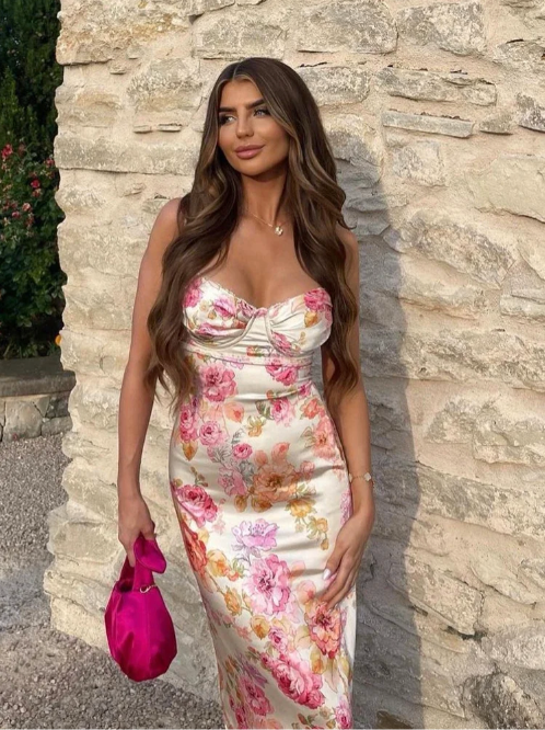 Katherine | Wedding Guest Floral Spaghetti Strap Dress