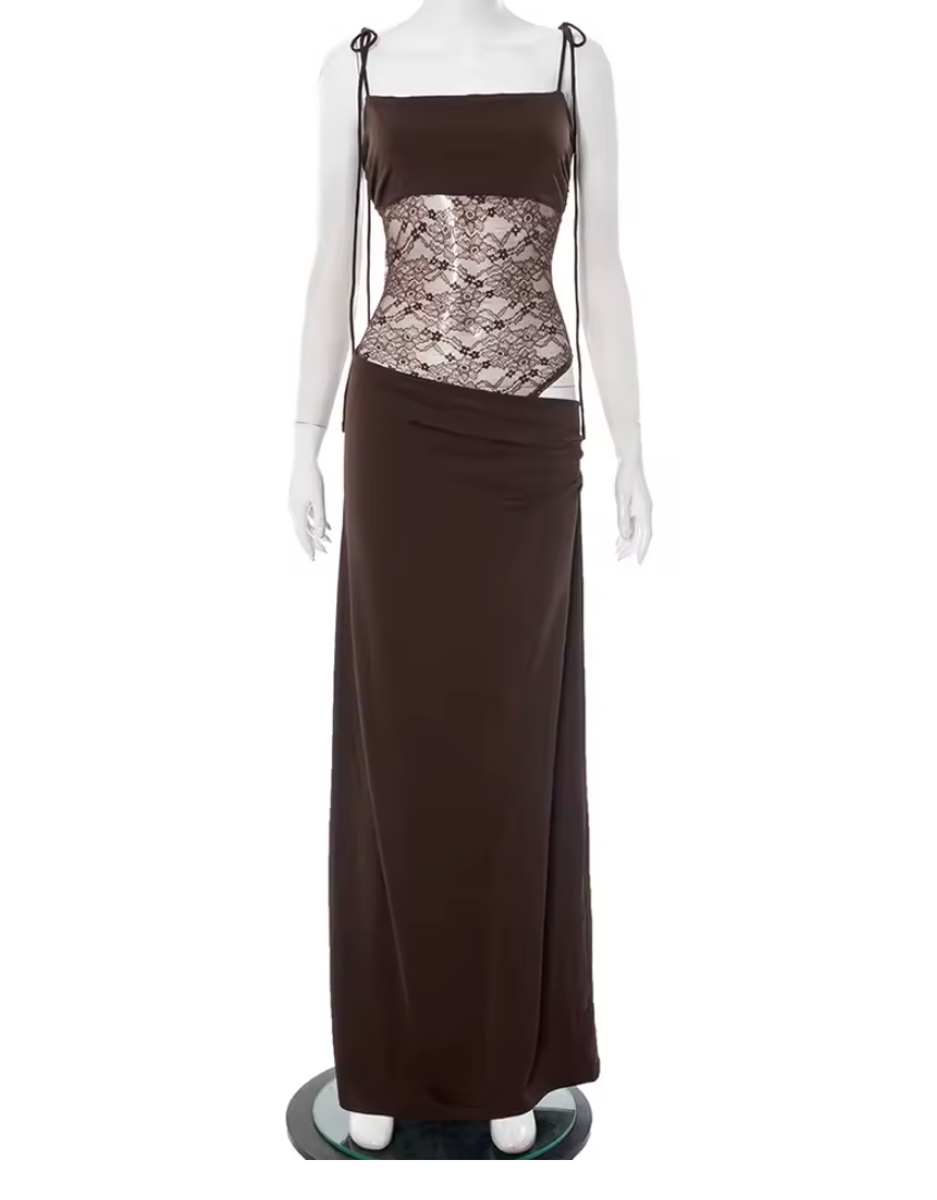 Felicia | Long Dress with Lace Detail