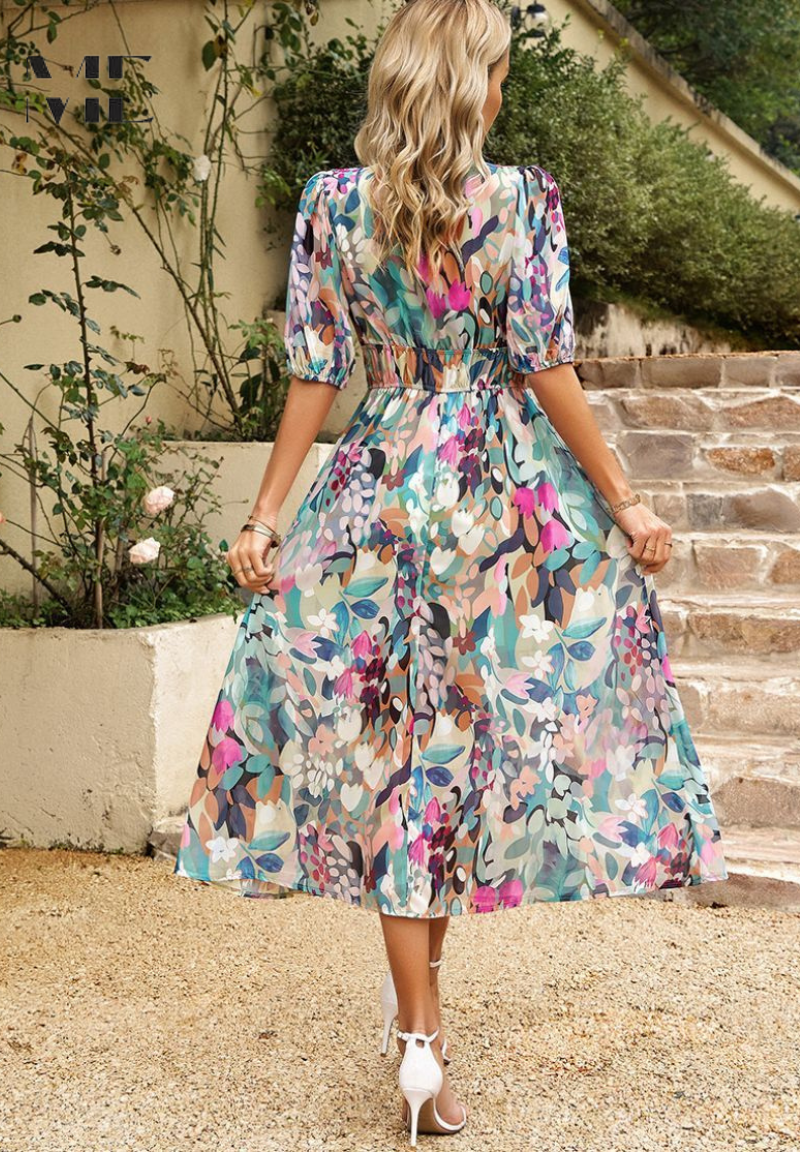 Monica | Elegant Floral Dress