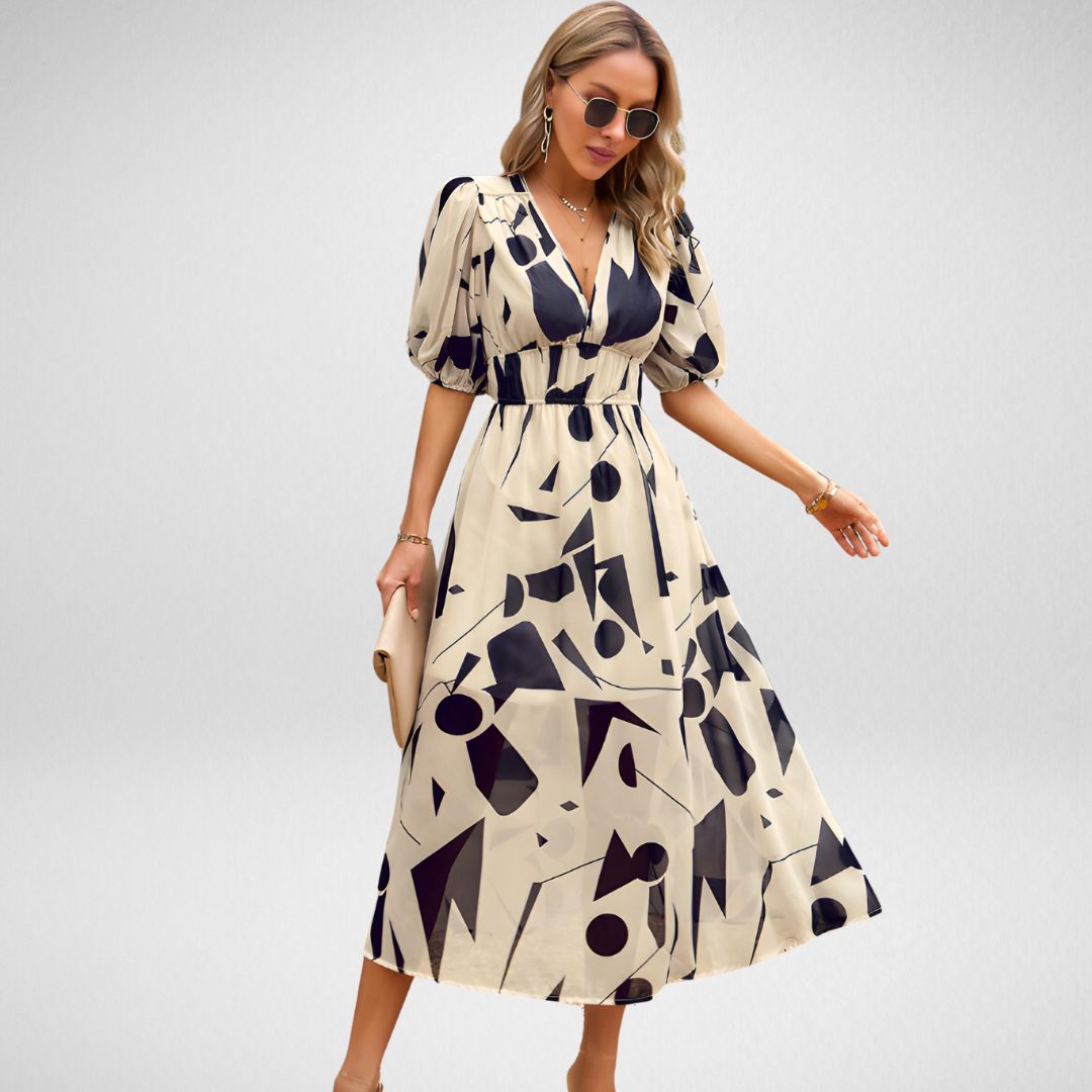 Violet | V Neck Flowy Elegant Dress