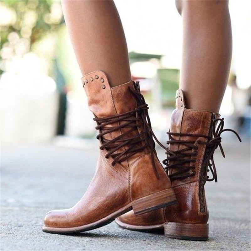 Venetia | Lace-Up Ankle Boot with Western Detail