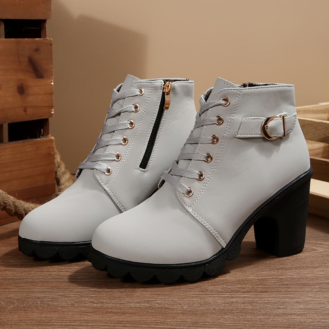 Tamsin | Lace-Up Block Heel Ankle Boot