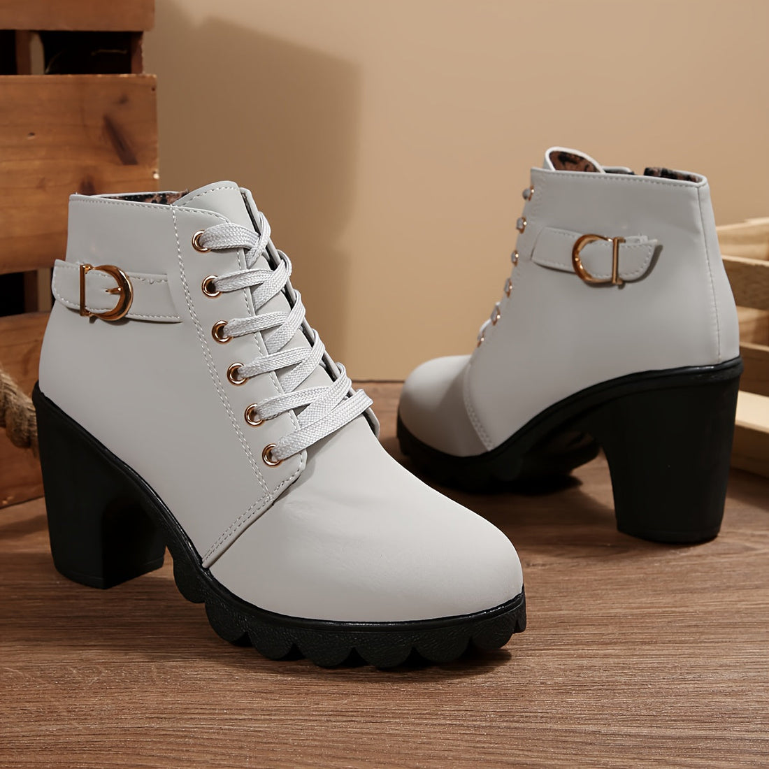 Tamsin | Lace-Up Block Heel Ankle Boot