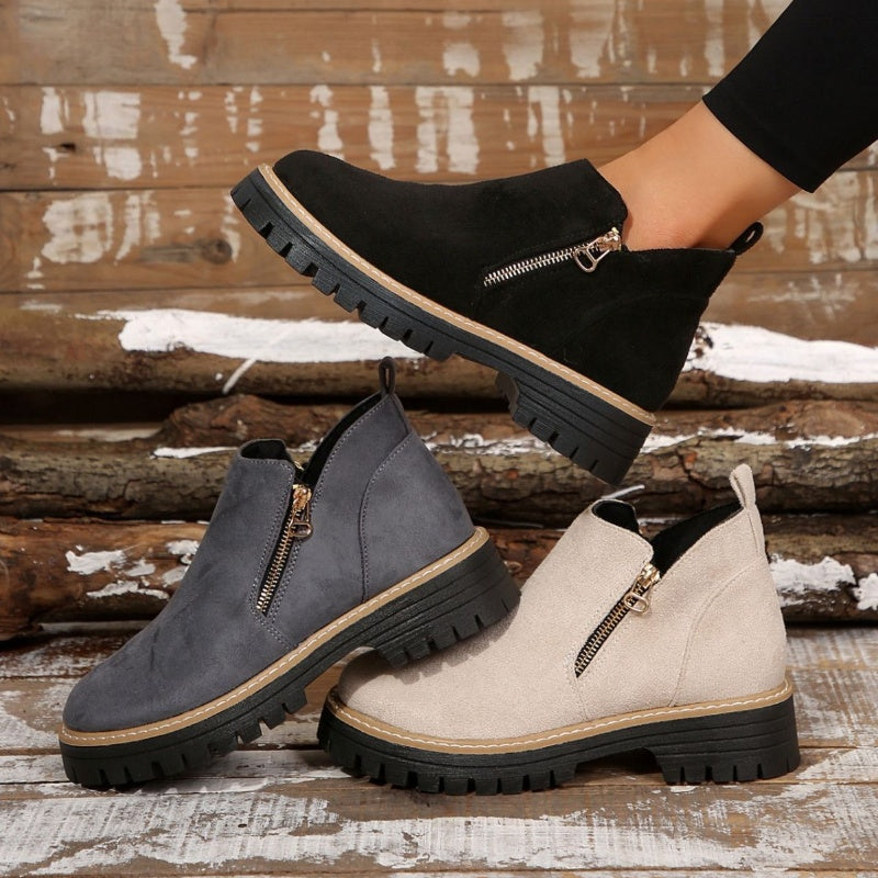 Leryn | Women's Platform Ankle Boots with Side Zipper