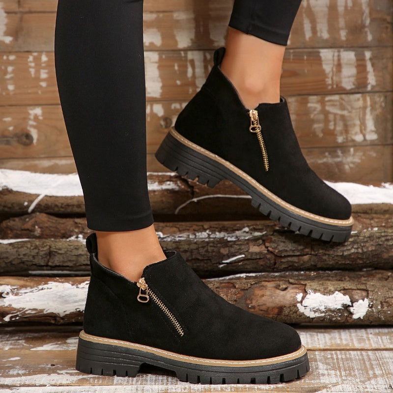 Leryn | Women's Platform Ankle Boots with Side Zipper