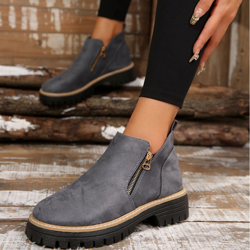 Leryn | Women's Platform Ankle Boots with Side Zipper