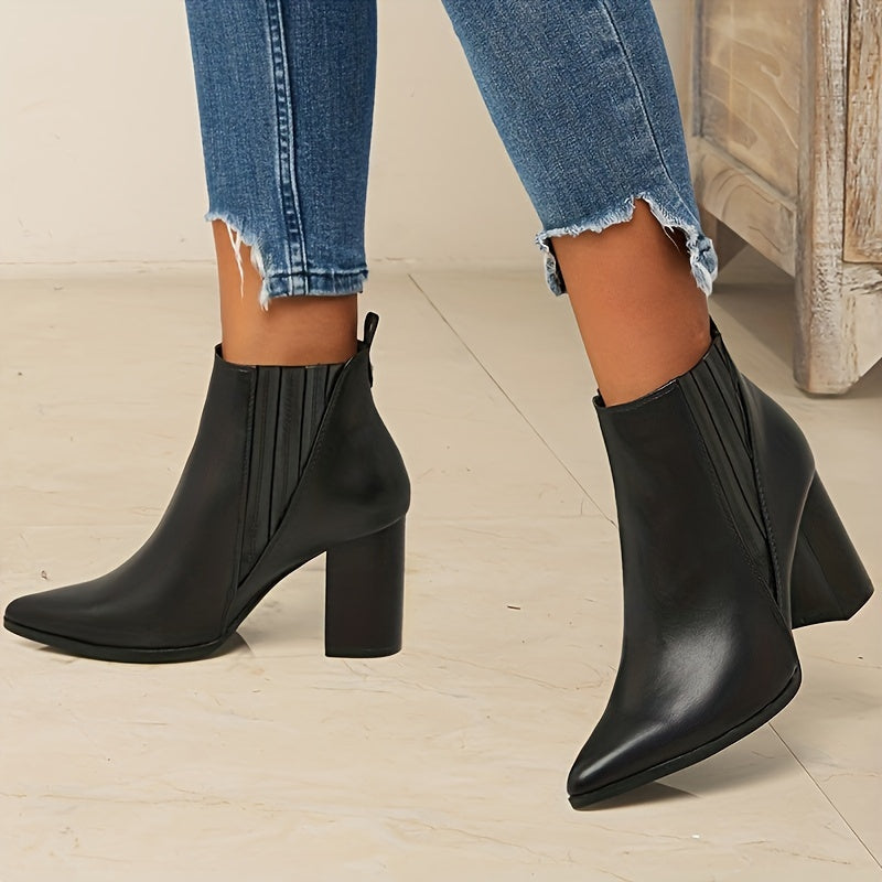 Onora | Square Heel Pointed Toe Ankle Boots