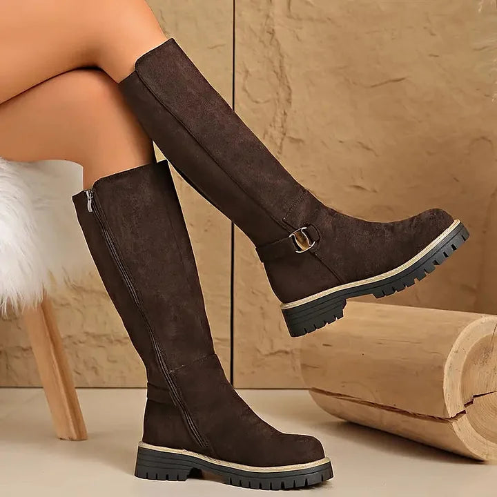 Bertine | Knee High Boots with Buckle Detail