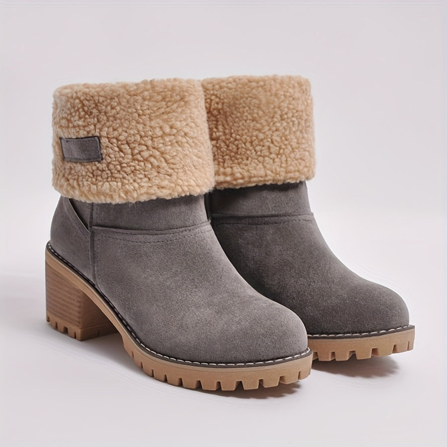 Delancey | Fleece Lined Ankle Boots with Block Heel