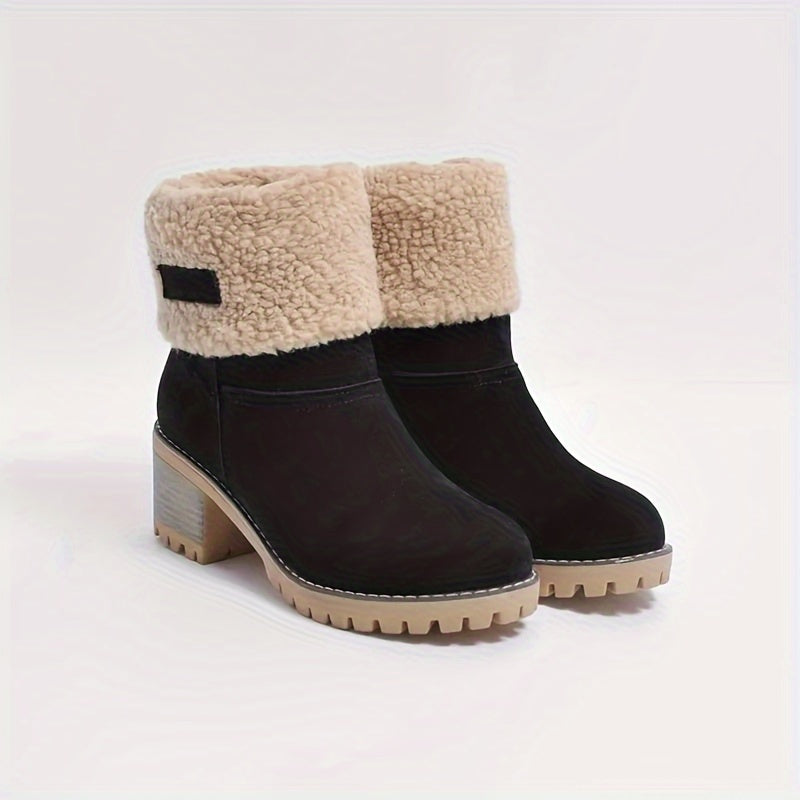 Delancey | Fleece Lined Ankle Boots with Block Heel