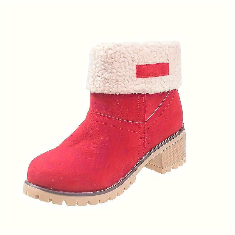 Delancey | Fleece Lined Ankle Boots with Block Heel
