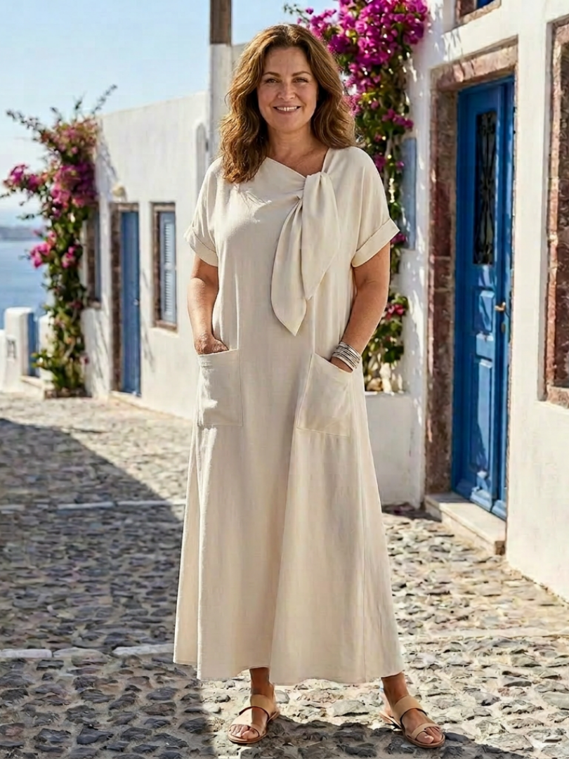 Catalina | Round Neck Pocket Maxi Dress
