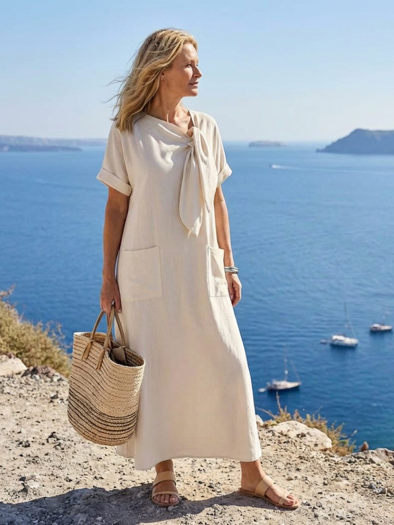 Catalina | Round Neck Pocket Maxi Dress