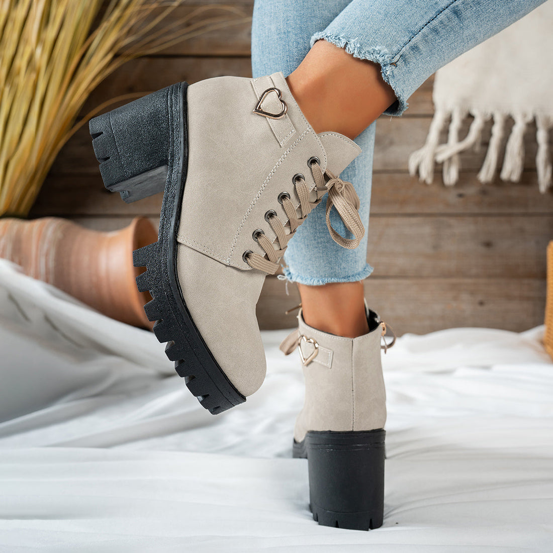 Darcy | Women's Lace-Up Ankle Boot with Block Heel