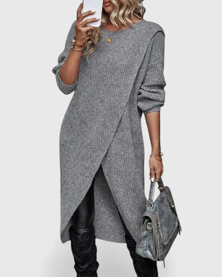 Darina | Knit Sweater Dress with Wrap Hem