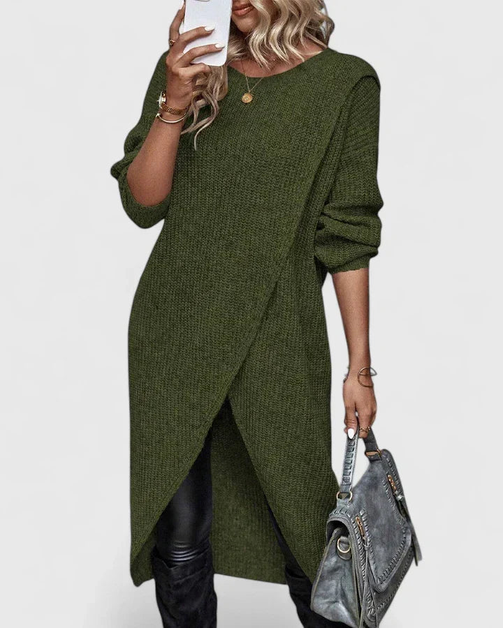 Darina | Knit Sweater Dress with Wrap Hem