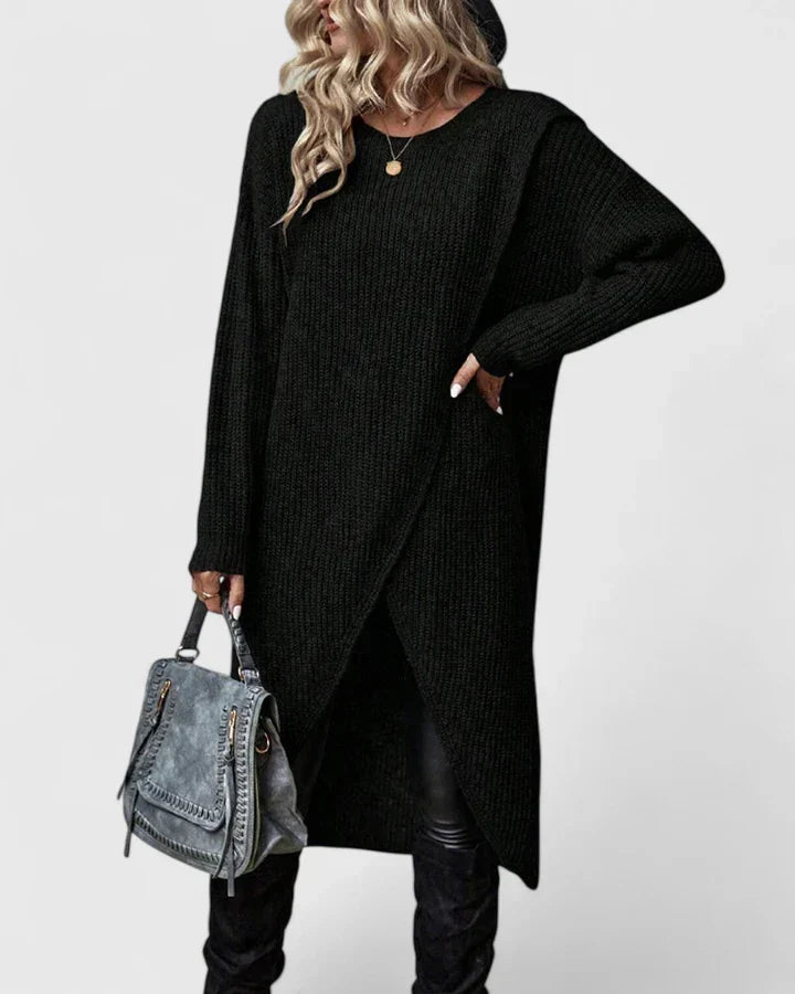 Darina | Knit Sweater Dress with Wrap Hem