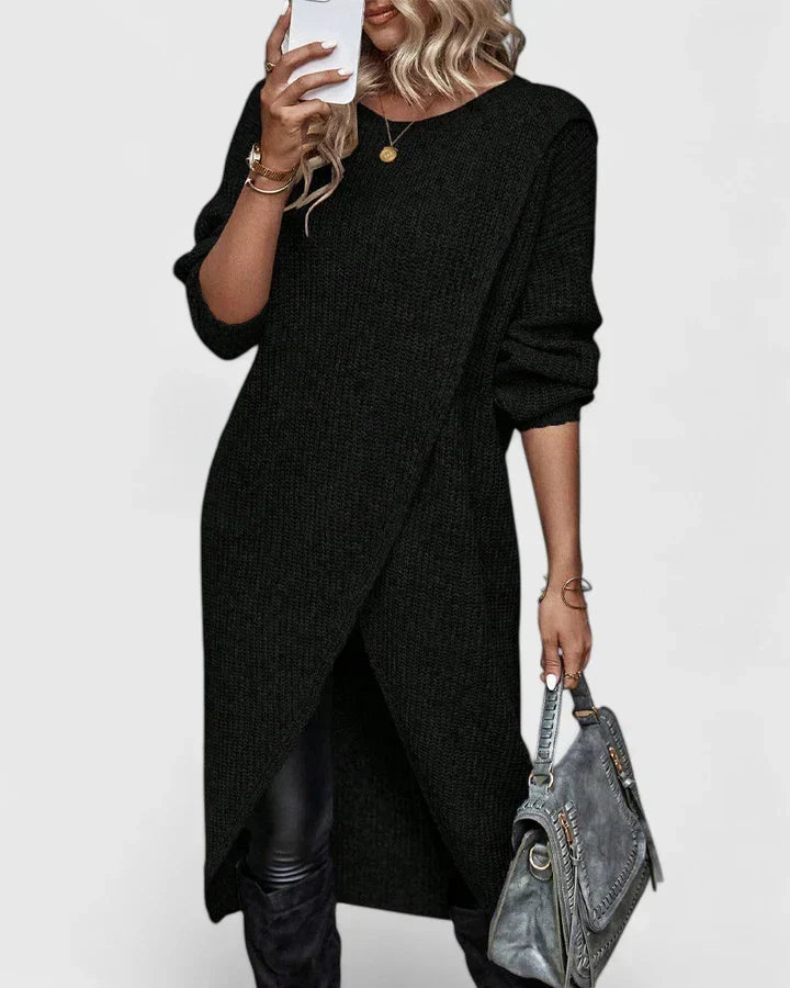 Darina | Knit Sweater Dress with Wrap Hem