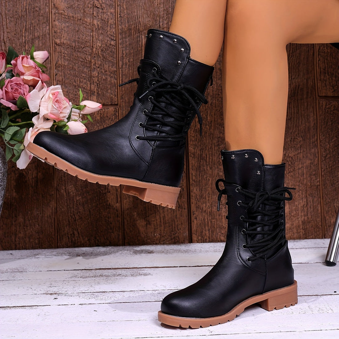 Darla | Lace-Up Combat Ankle Boot