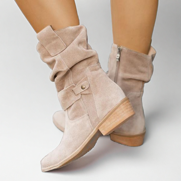 Della | Slouch Ankle Boot Low Block Heel