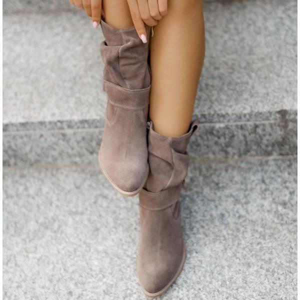 Della | Slouch Ankle Boot Low Block Heel