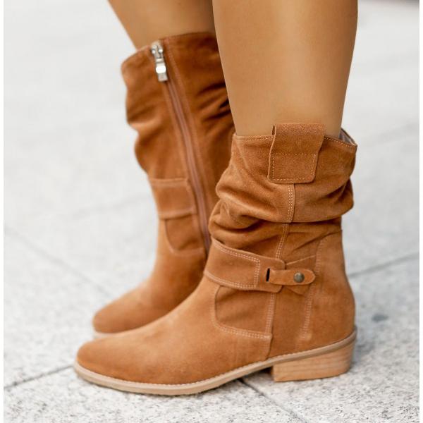 Della | Slouch Ankle Boot Low Block Heel