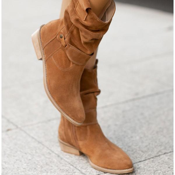 Della | Slouch Ankle Boot Low Block Heel