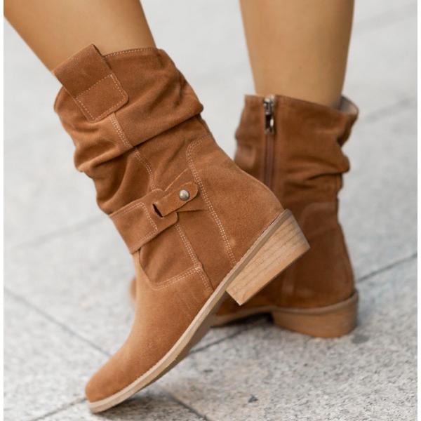 Della | Slouch Ankle Boot Low Block Heel