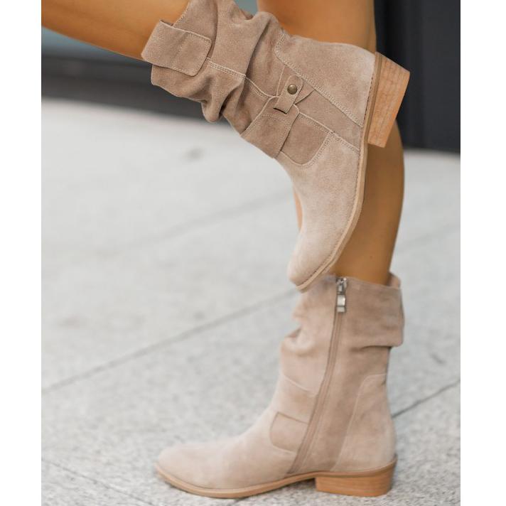 Della | Slouch Ankle Boot Low Block Heel
