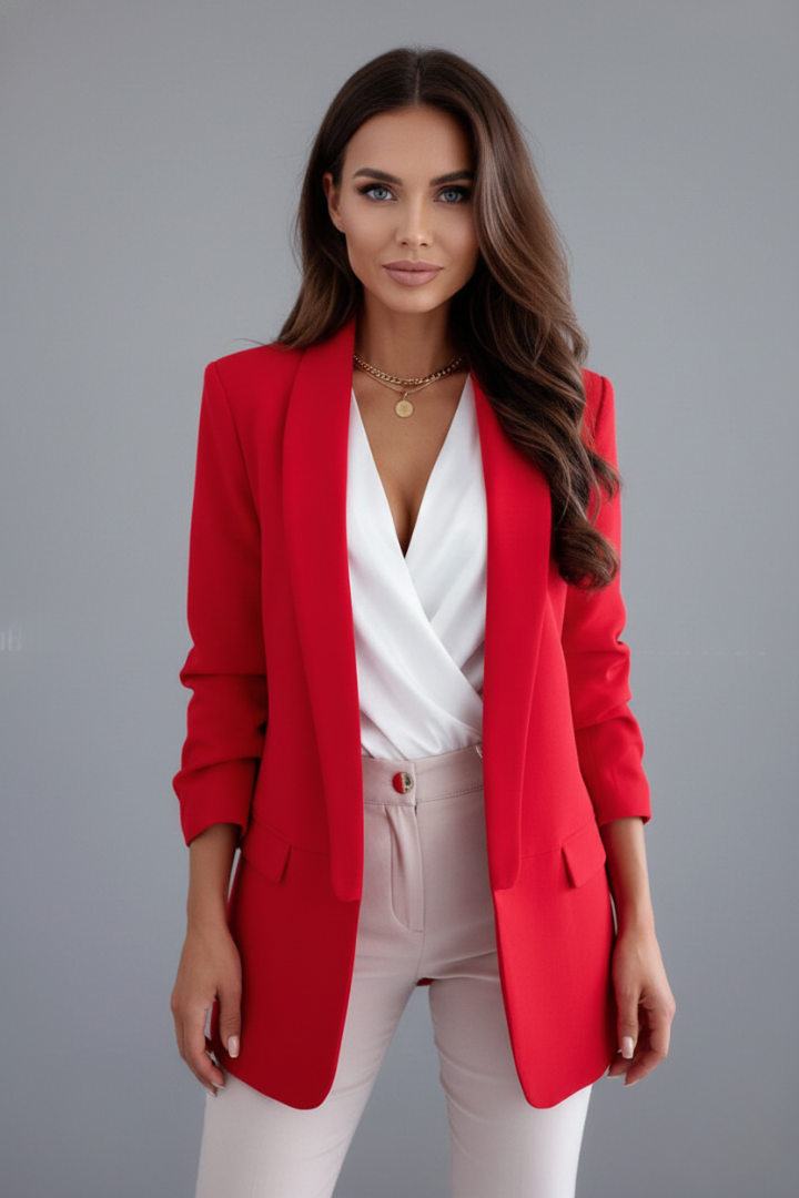 Elysia | Fitted Wrap Collar Blazer