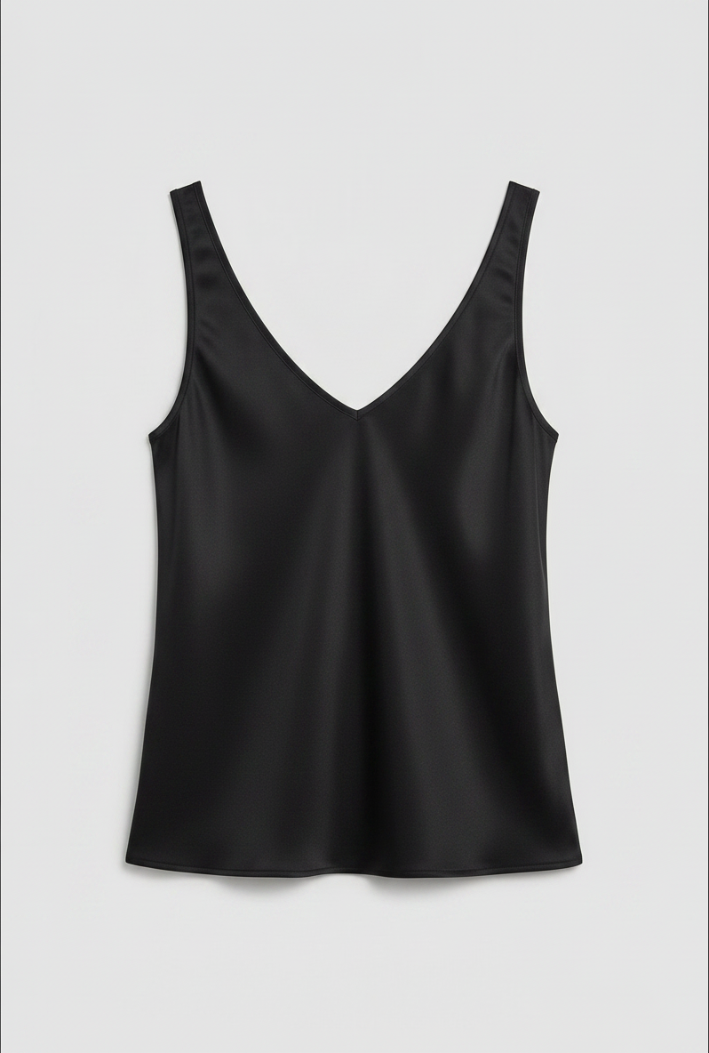 Freya | Women's Satin V-Neck Wide-Strap Camisole Top