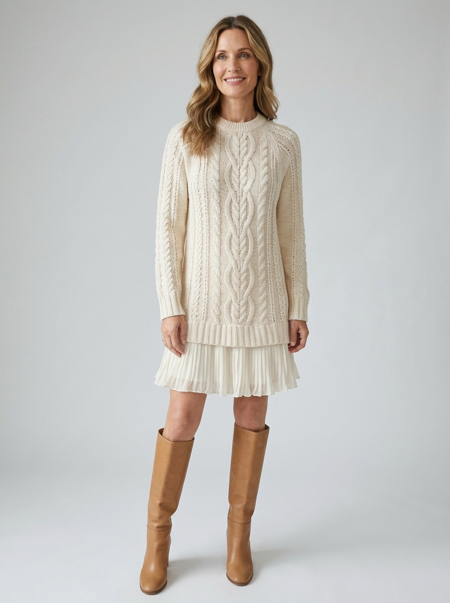 Women's Cable Knit Sweater Dress