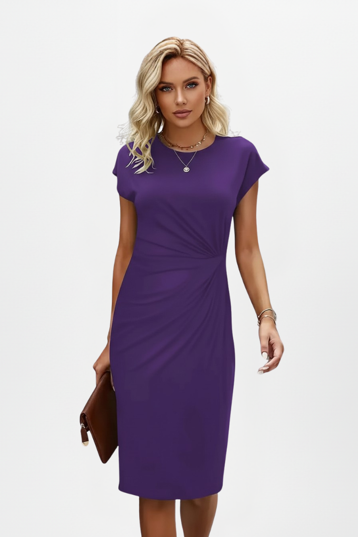 Lysandra | Women's Round Neck Ruched Waist Dress