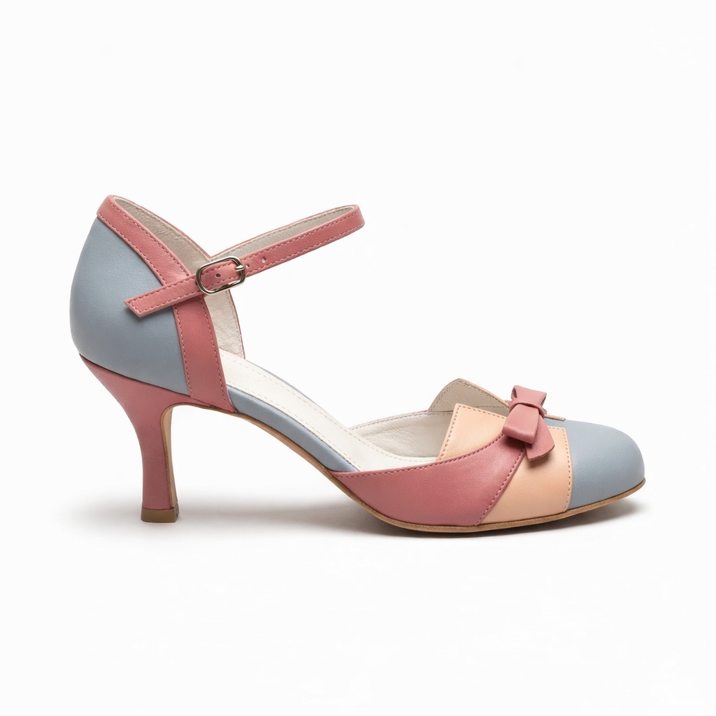Quinnae | Women's Ribbon Detail Kitten Heel Pumps