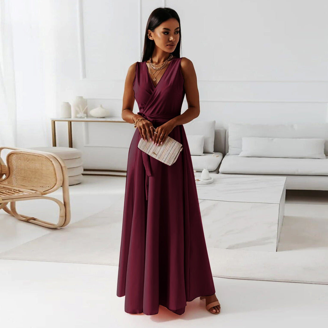 Sorenza | V-Neck Wrap Maxi Dress