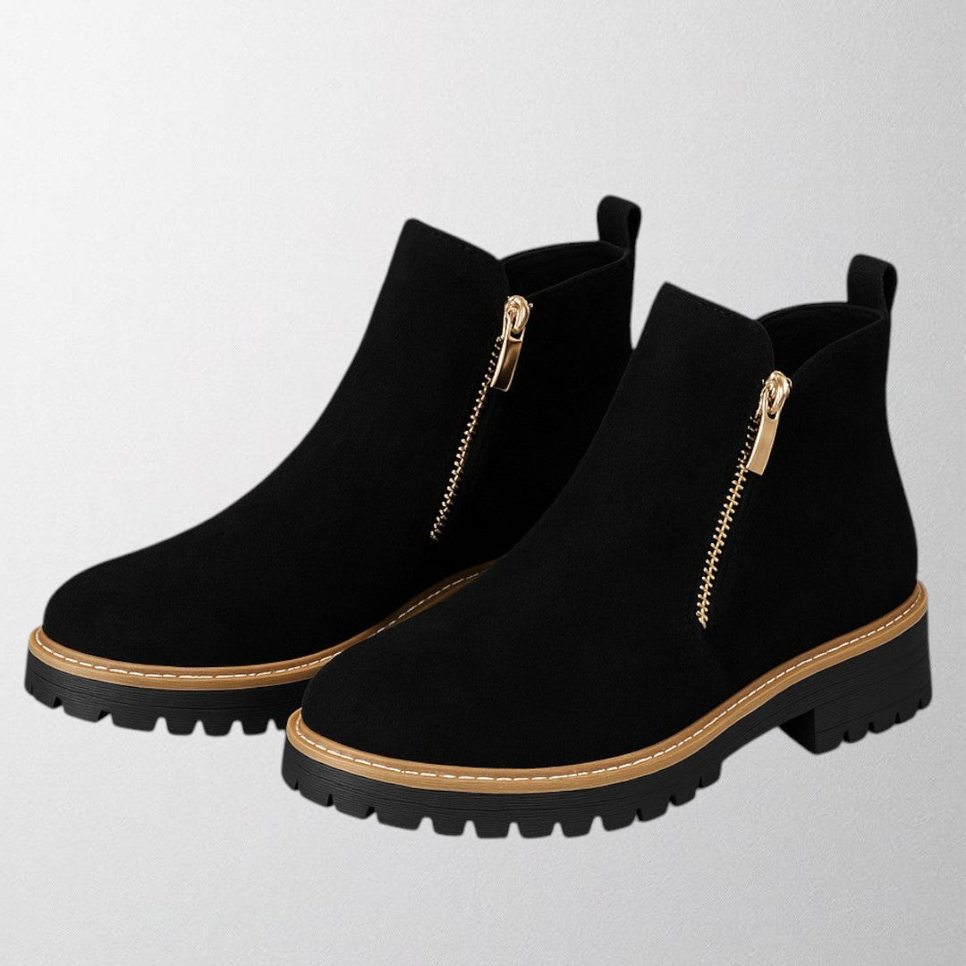 Elma | Women's shoe with round toe and side zip fastening