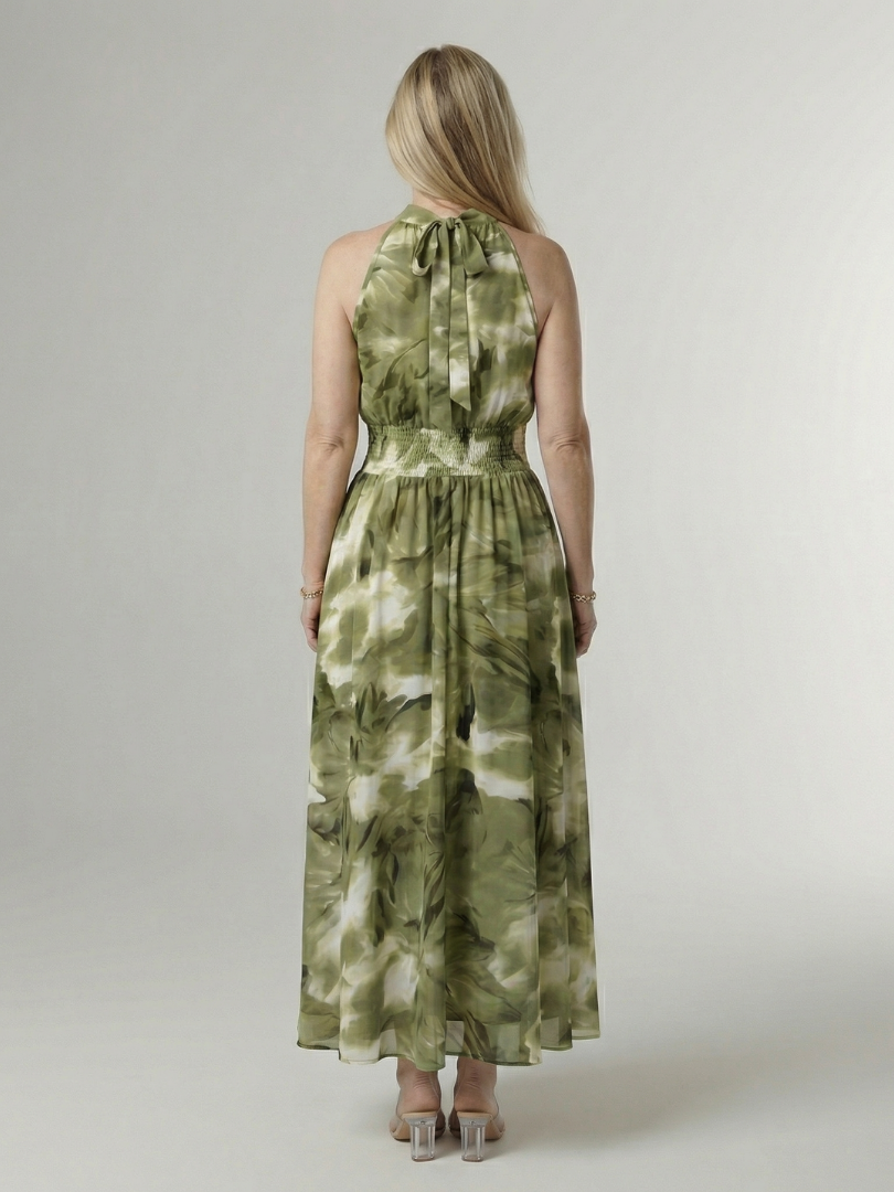 Adalyn | Women's Gathered Halter Midi Dress
