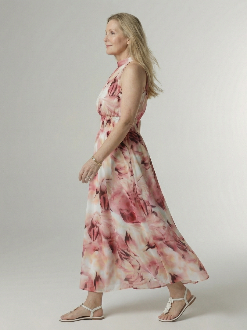 Adalyn | Women's Gathered Halter Midi Dress